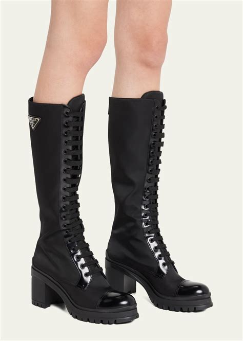 prada 5 lace|Prada lace up combat boots.